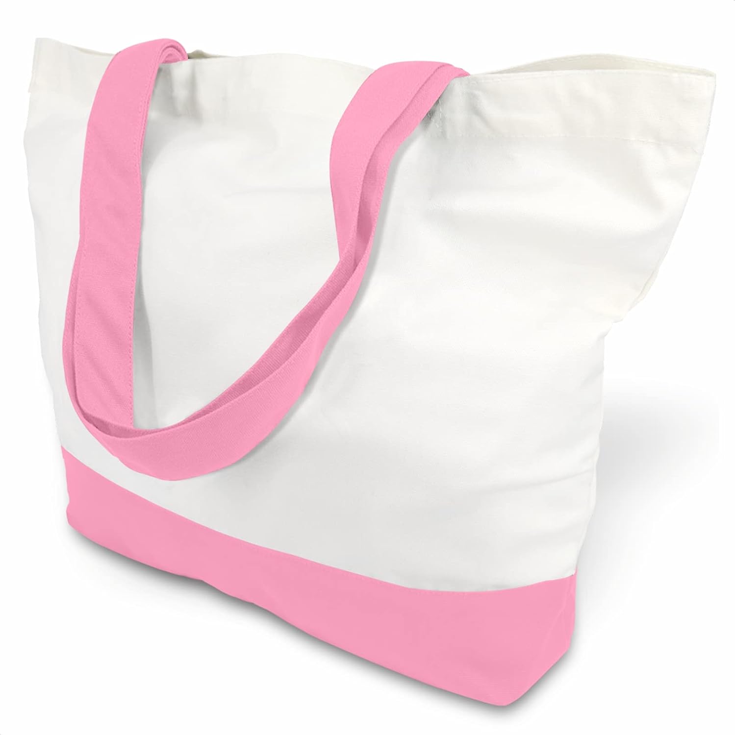 Woventote 12oz Heavy Cotton Canvas Tote Bag Two-Tone Reusable Grocery Bag for DIY Crafts
