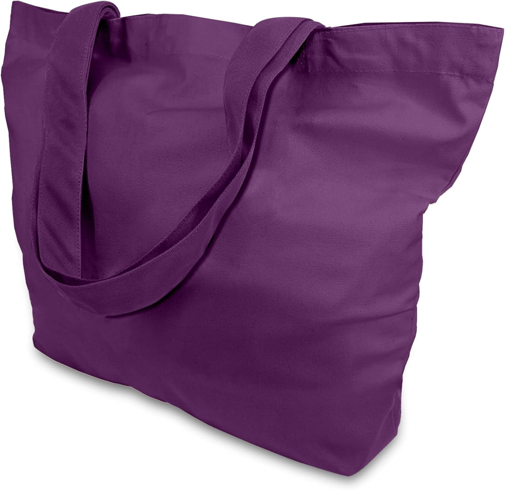Woventote 12oz Heavy Cotton Canvas Tote Bag Two-Tone Reusable Grocery Bag for DIY Crafts