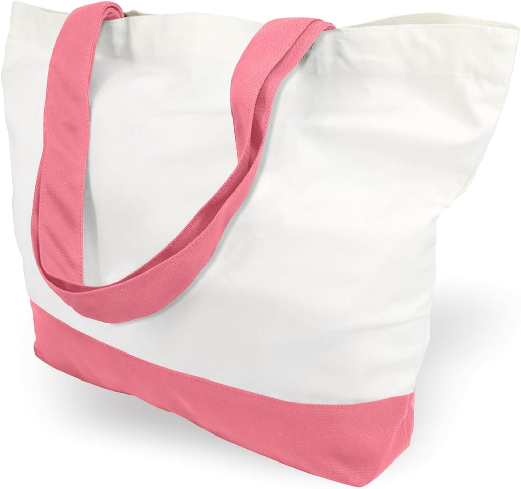 Woventote 12oz Heavy Cotton Canvas Tote Bag Two-Tone Reusable Grocery Bag for DIY Crafts