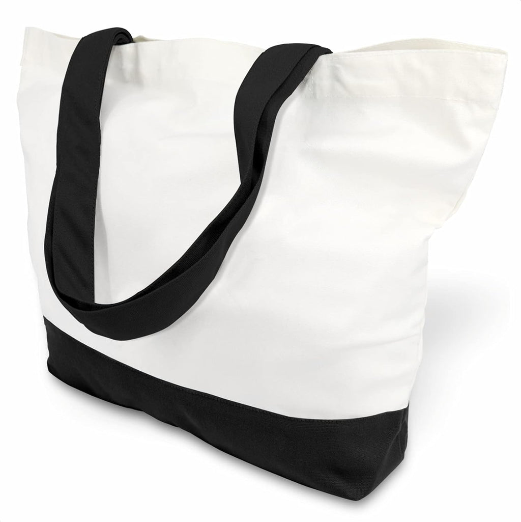 Woventote 12oz Heavy Cotton Canvas Tote Bag Two-Tone Reusable Grocery Bag for DIY Crafts