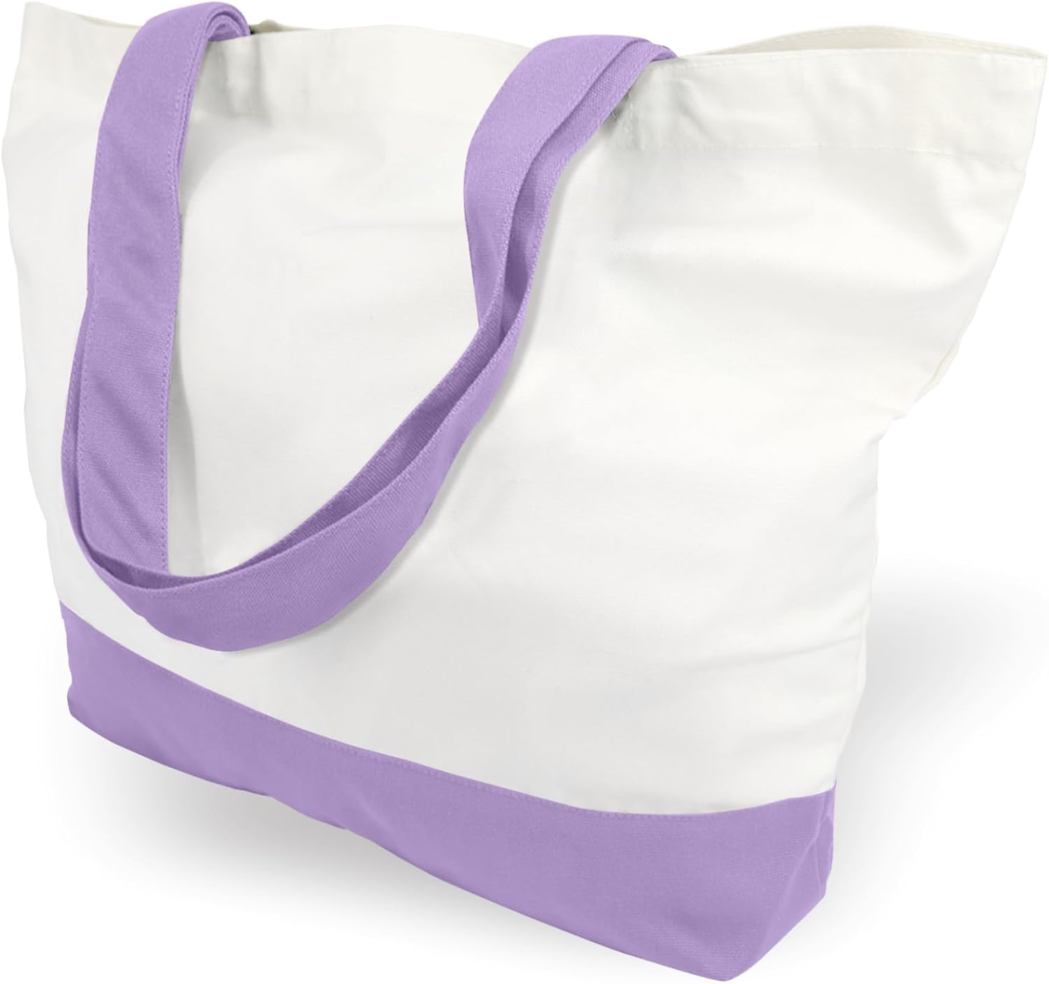 Woventote 12oz Heavy Cotton Canvas Tote Bag Two-Tone Reusable Grocery Bag for DIY Crafts