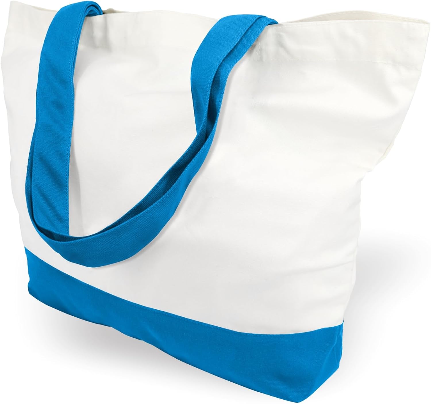 Woventote 12oz Heavy Cotton Canvas Tote Bag Two-Tone Reusable Grocery Bag for DIY Crafts