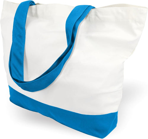 Woventote 12oz Heavy Cotton Canvas Tote Bag Two-Tone Reusable Grocery Bag for DIY Crafts