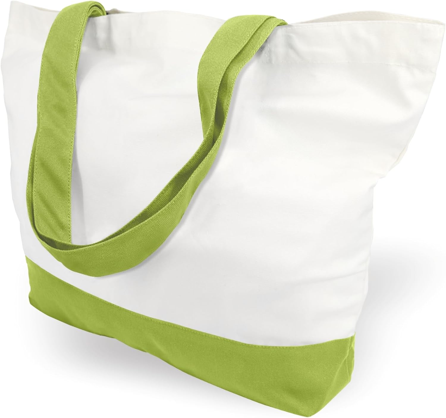 Woventote 12oz Heavy Cotton Canvas Tote Bag Two-Tone Reusable Grocery Bag for DIY Crafts