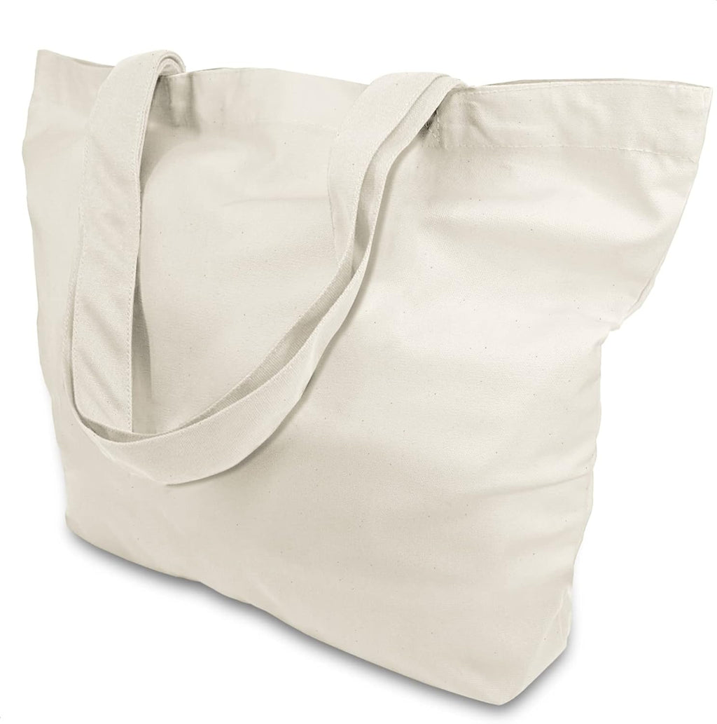 Woventote 12oz Heavy Cotton Canvas Tote Bag Two-Tone Reusable Grocery Bag for DIY Crafts