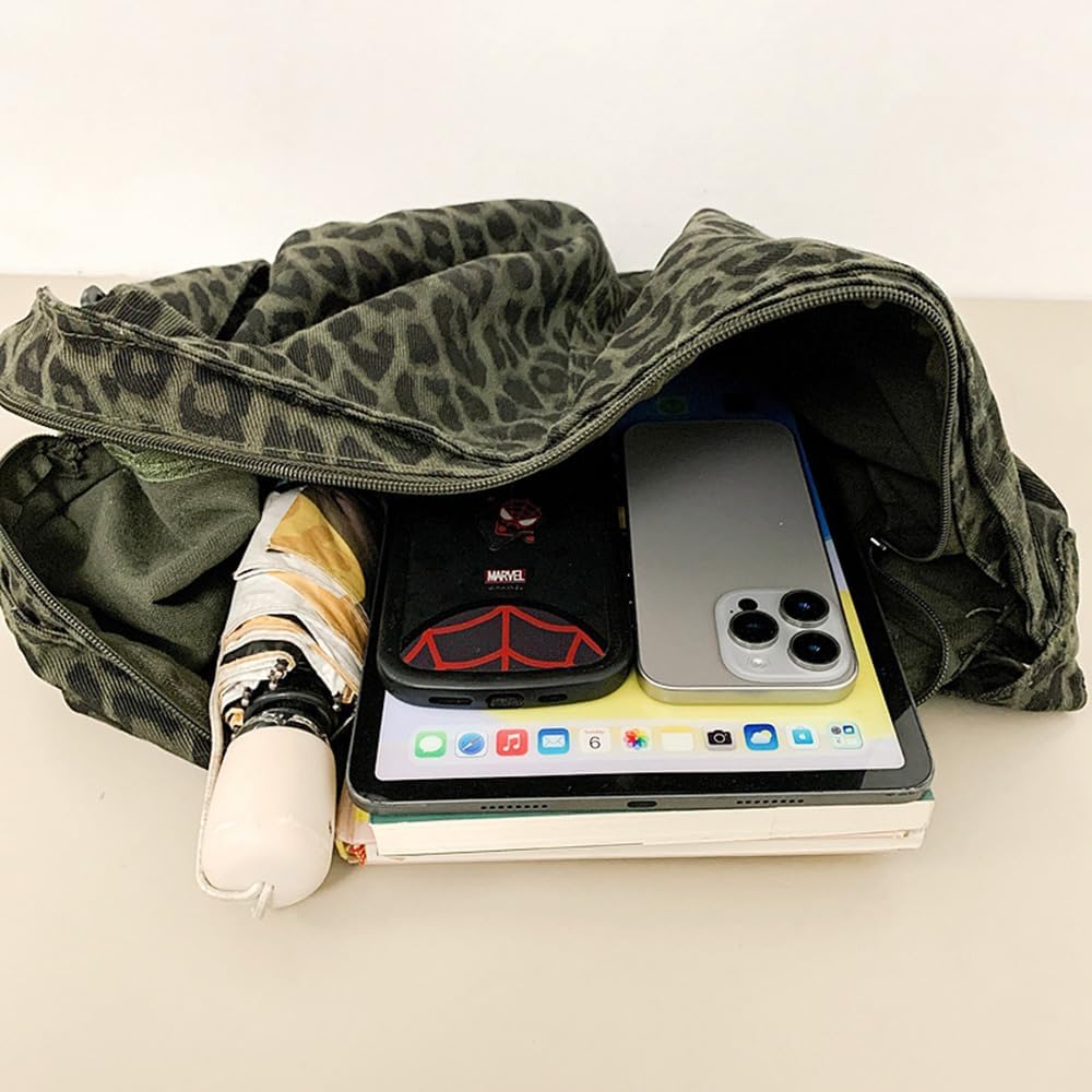 Woventote Cotton Canvas Crossbody Beach Tote Bag with 3 External Pockets Zipper Closure