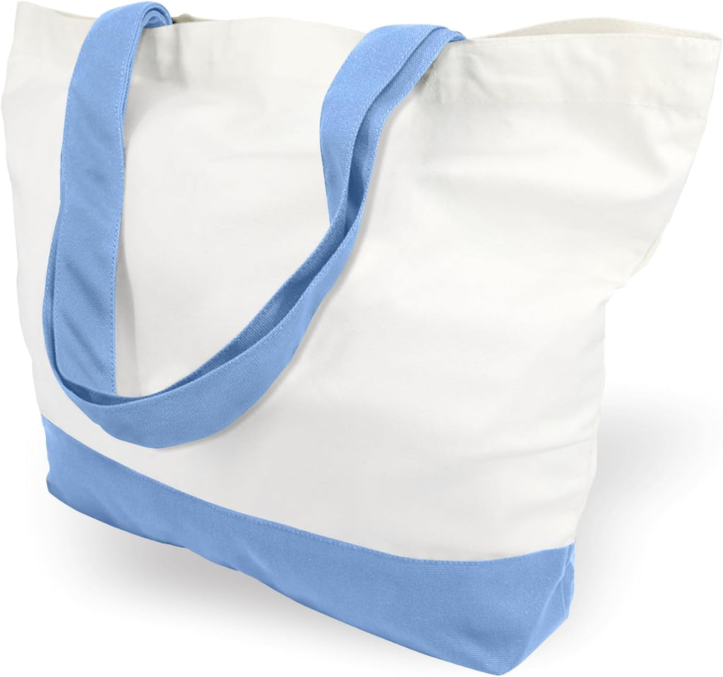 Woventote 12oz Heavy Cotton Canvas Tote Bag Two-Tone Reusable Grocery Bag for DIY Crafts