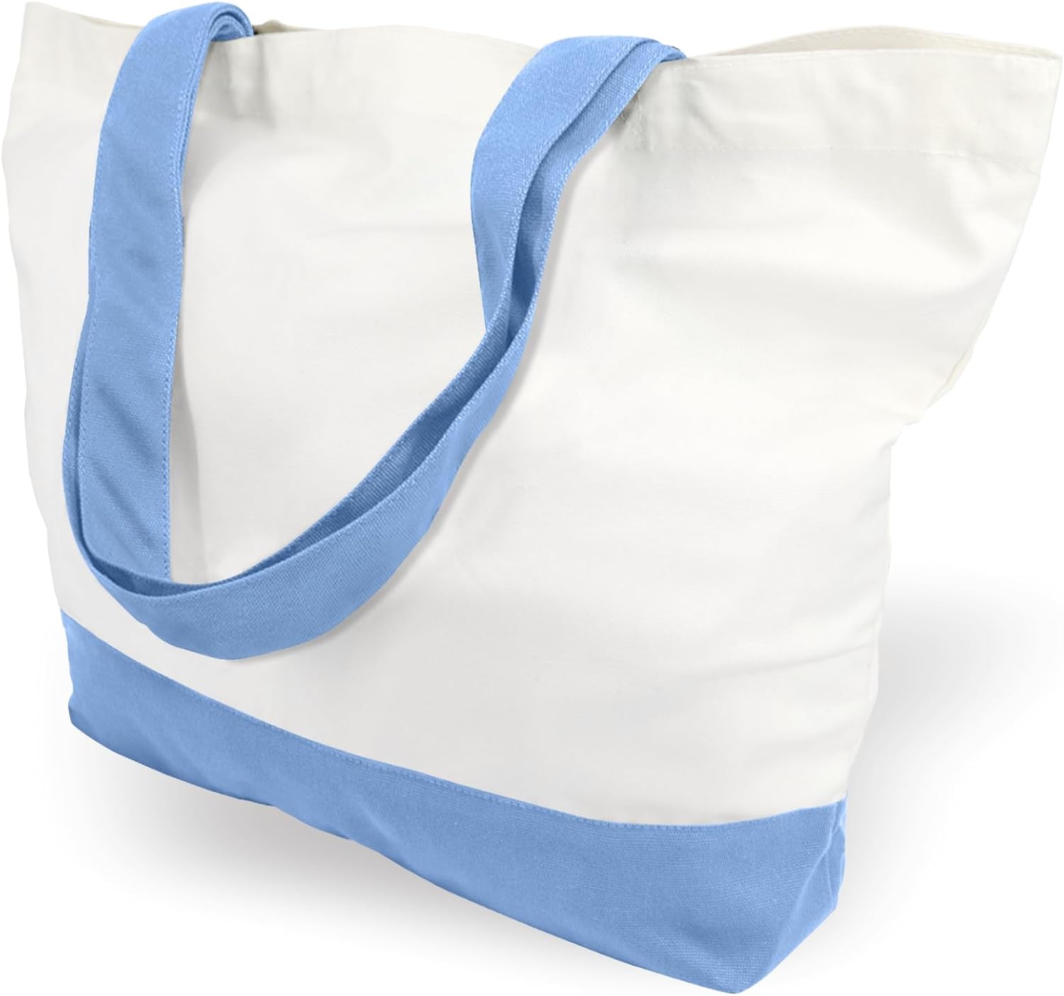 Woventote 12oz Heavy Cotton Canvas Tote Bag Two-Tone Reusable Grocery Bag for DIY Crafts