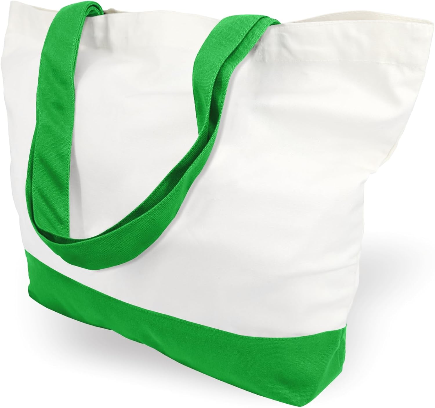 Woventote 12oz Heavy Cotton Canvas Tote Bag Two-Tone Reusable Grocery Bag for DIY Crafts