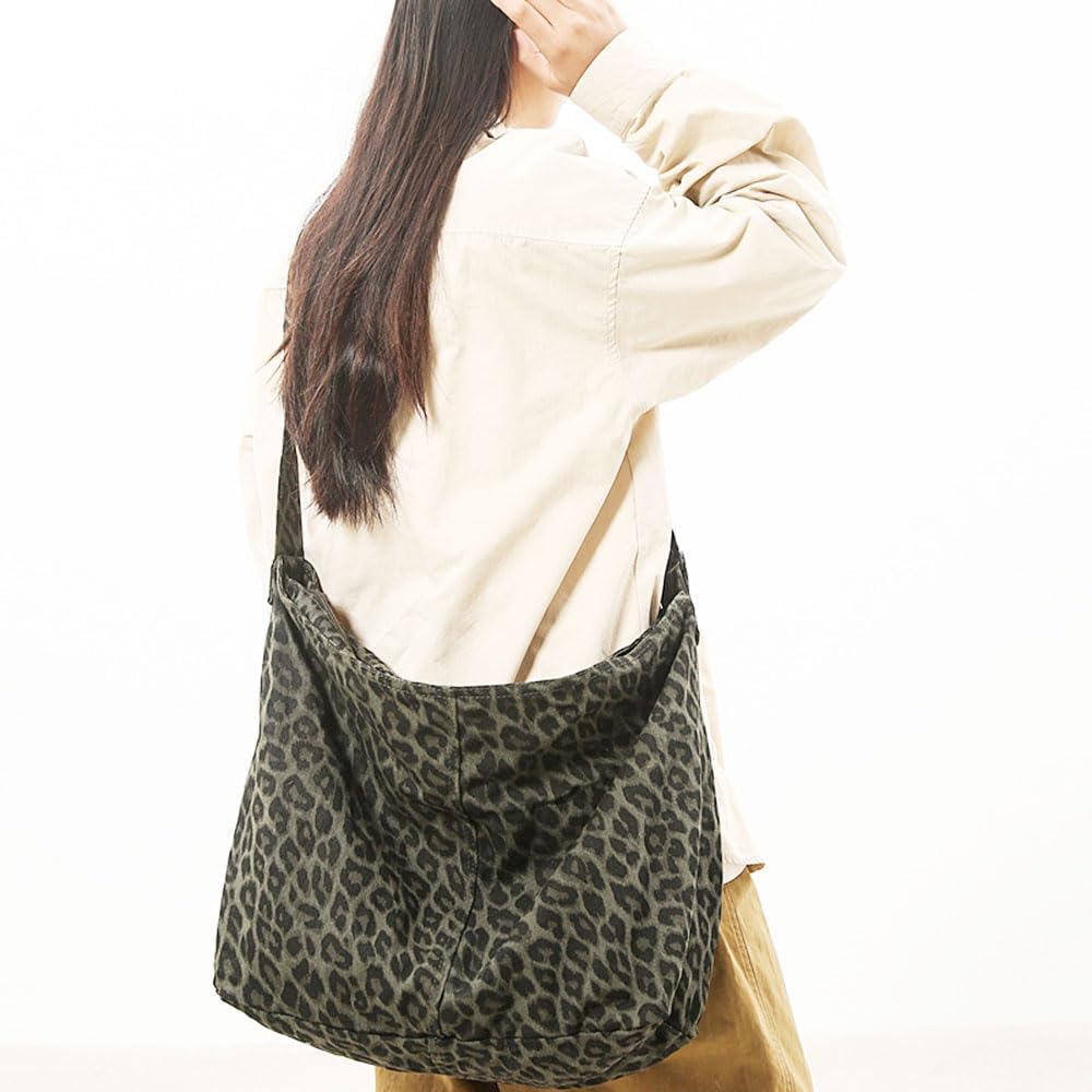 Woventote Cotton Canvas Crossbody Beach Tote Bag with 3 External Pockets Zipper Closure