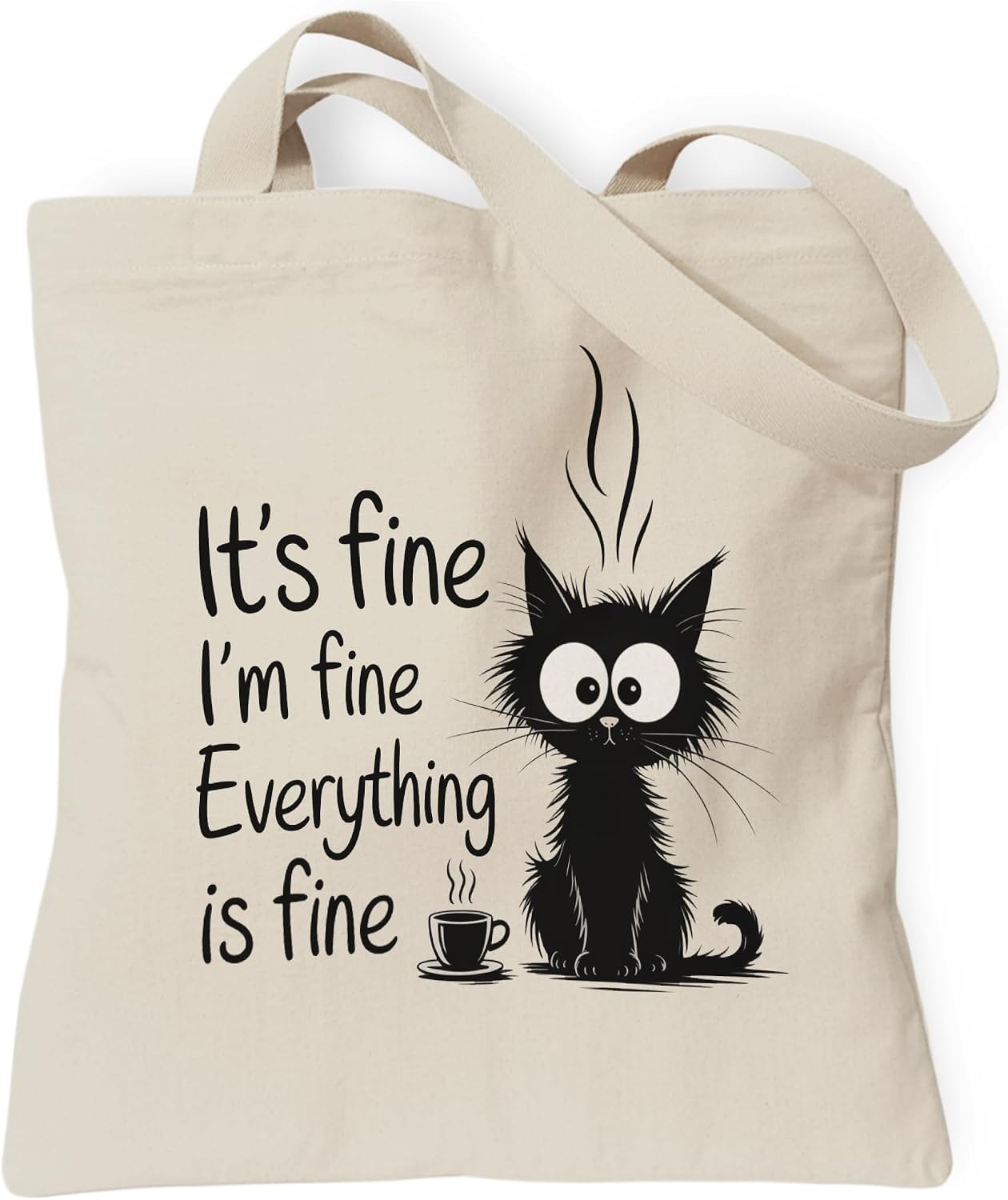 Woventote Dogs Cats Bee Print Canvas Tote Bag with Inner Pocket for Women