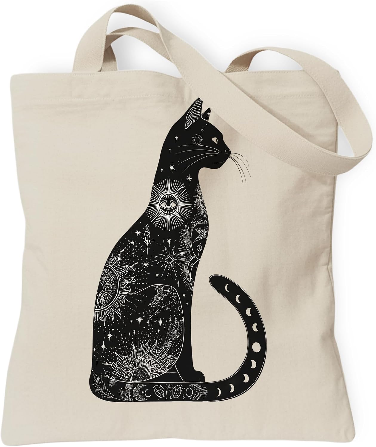 Woventote Dogs Cats Bee Print Canvas Tote Bag with Inner Pocket for Women