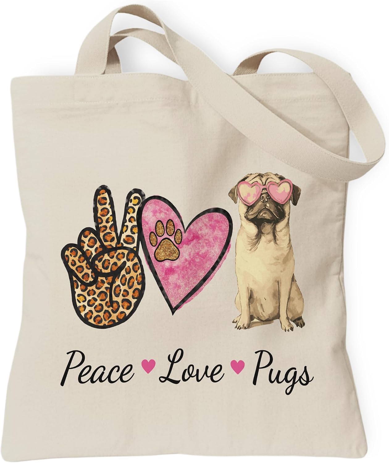 Woventote Dogs Cats Bee Print Canvas Tote Bag with Inner Pocket for Women