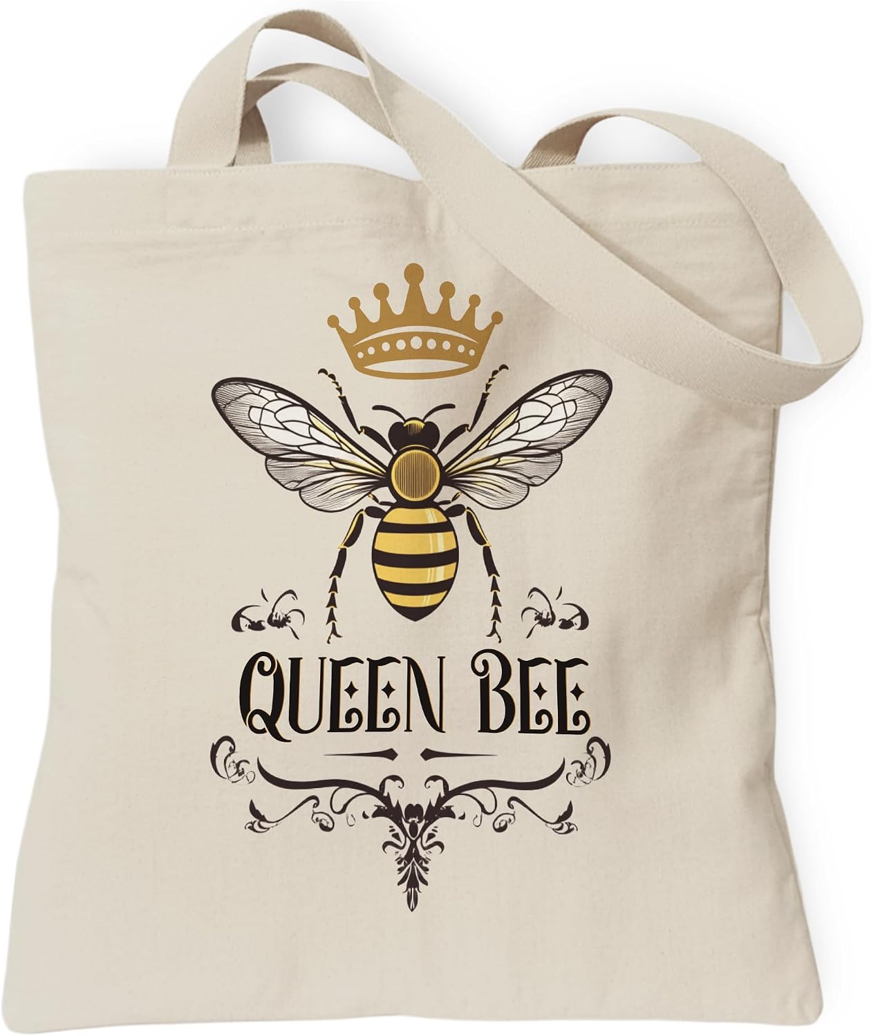 Woventote Dogs Cats Bee Print Canvas Tote Bag with Inner Pocket for Women
