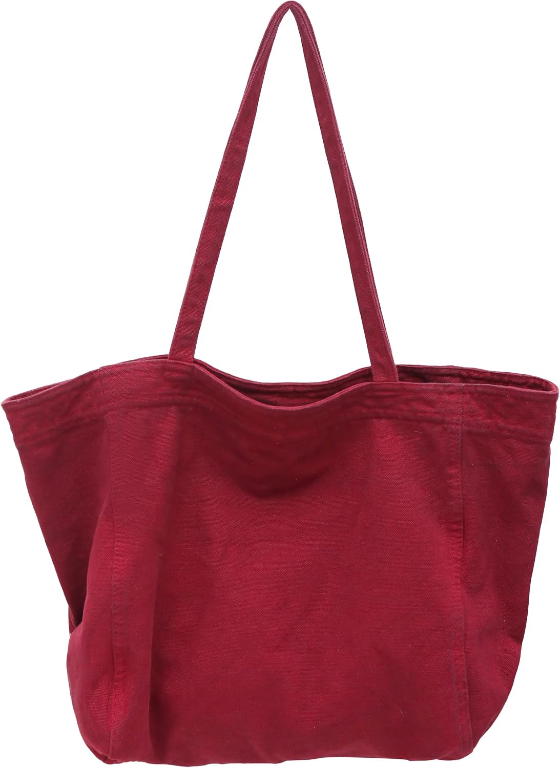 Woventote Cotton Canvas Crossbody Beach Tote Bag with 3 External Pockets Zipper Closure