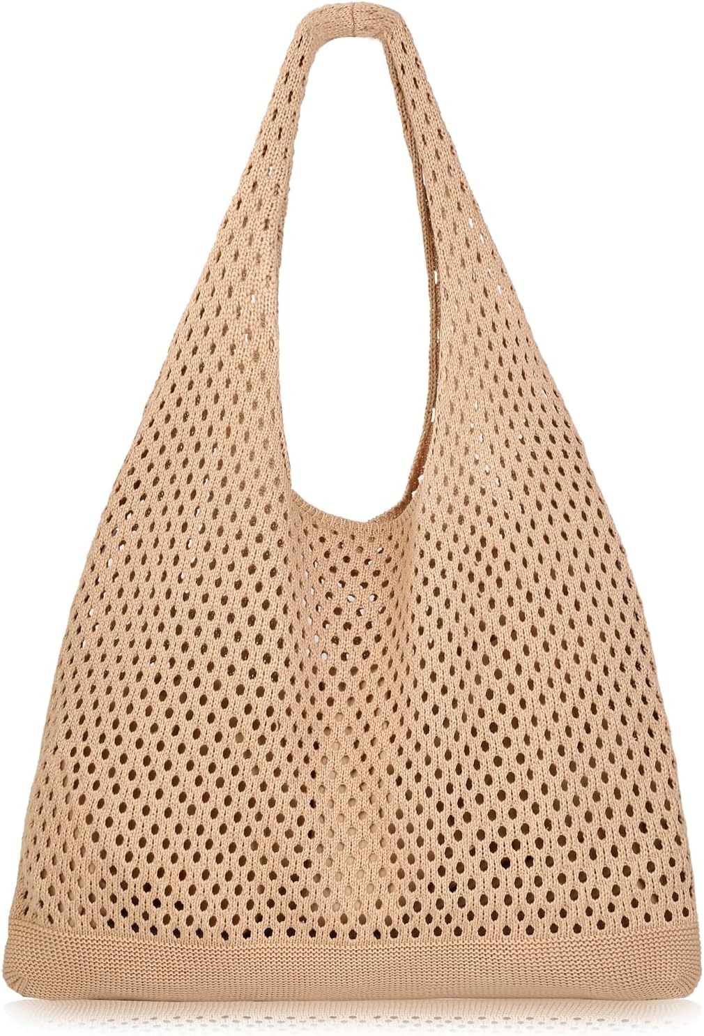 Woventote Crochet Mesh Beach Tote Bag Summer Knit Shoulder Bag for Women