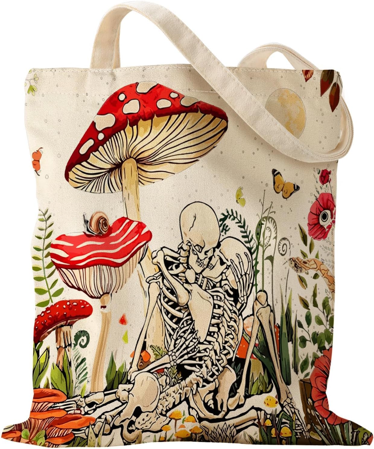 Woventote Canvas Shoulder Tote Bag Casual Bag for Women Travel Shopping Gym