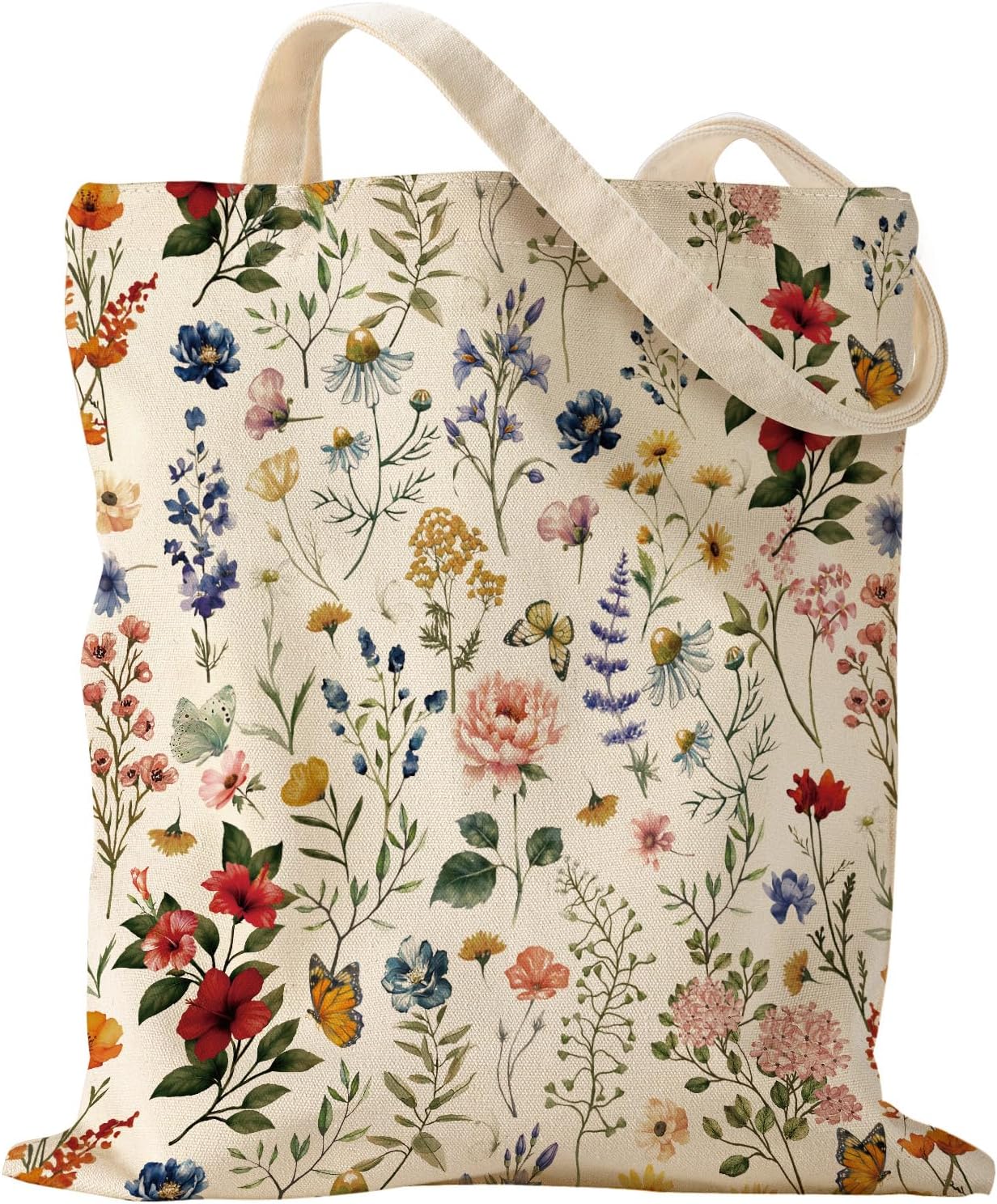 Woventote Canvas Shoulder Tote Bag Casual Bag for Women Travel Shopping Gym