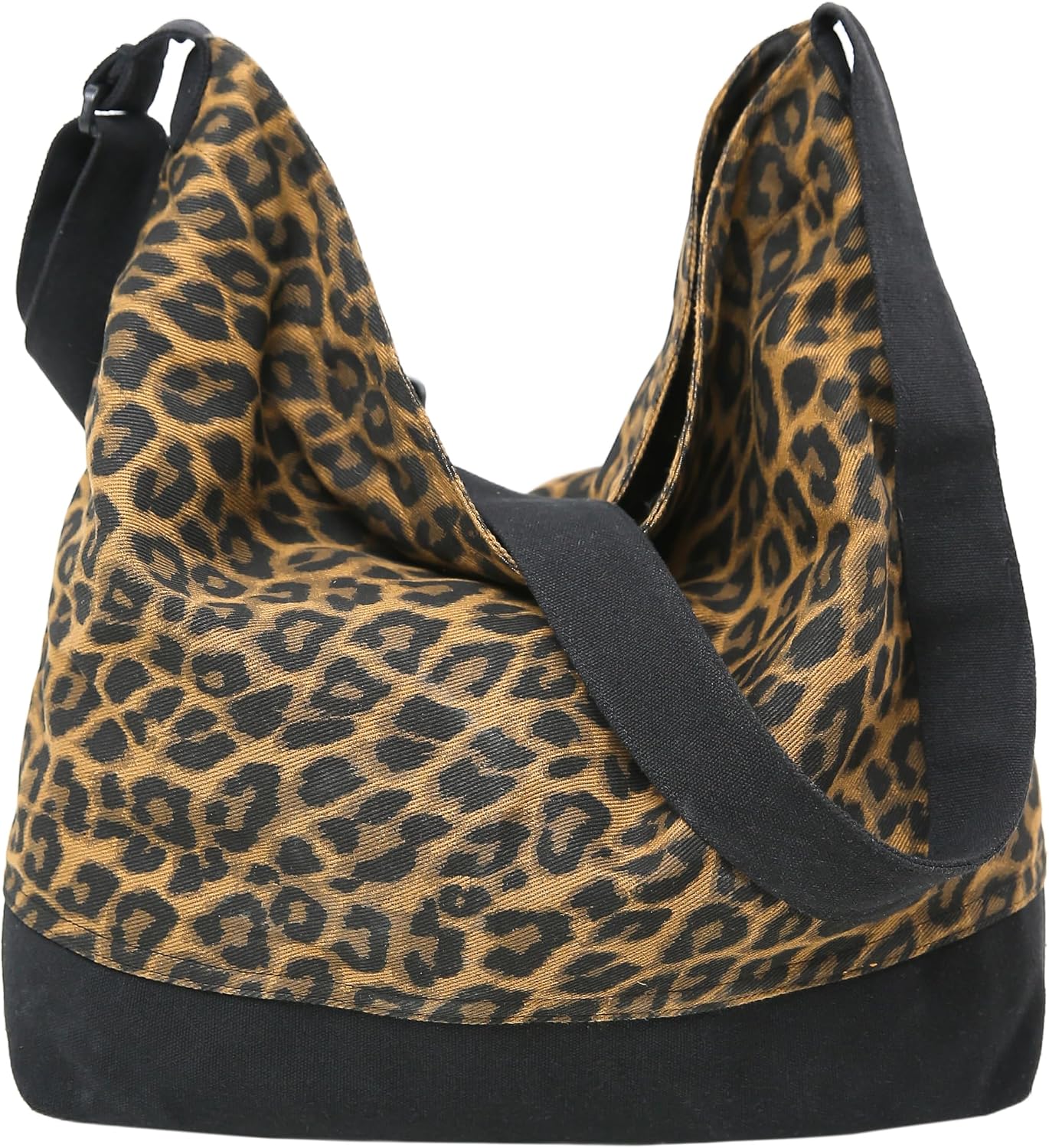 Woventote Cotton Canvas Crossbody Beach Tote Bag with 3 External Pockets Zipper Closure