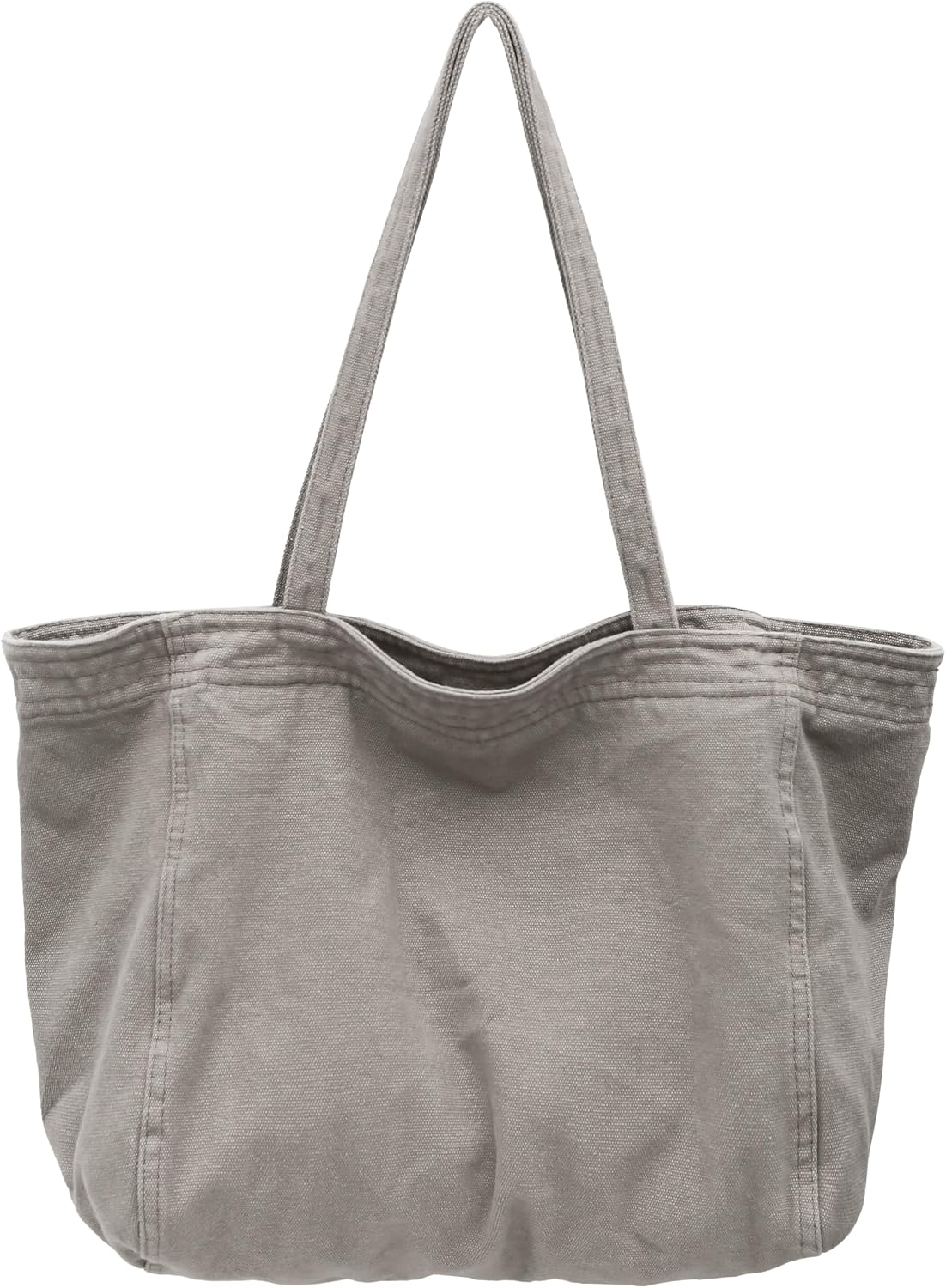 Woventote Cotton Canvas Crossbody Beach Tote Bag with 3 External Pockets Zipper Closure