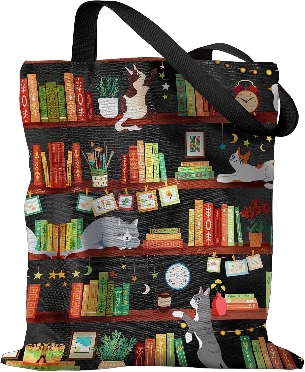 Woventote Canvas Shoulder Tote Bag Casual Bag for Women Travel Shopping Gym
